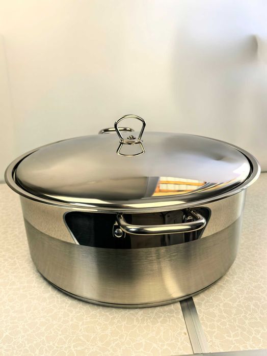 Cratita inox 40x16 cm 20 litri cu capac metal 340 lei