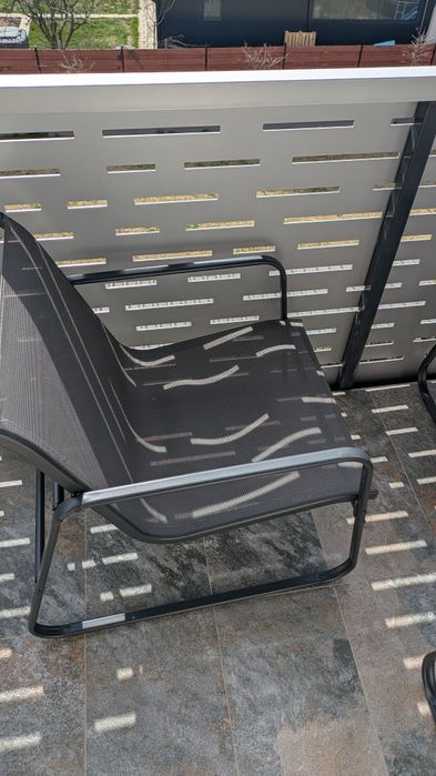 Set mobilier balcon ,2 fotolii (scaune) bancuta & masa sticla