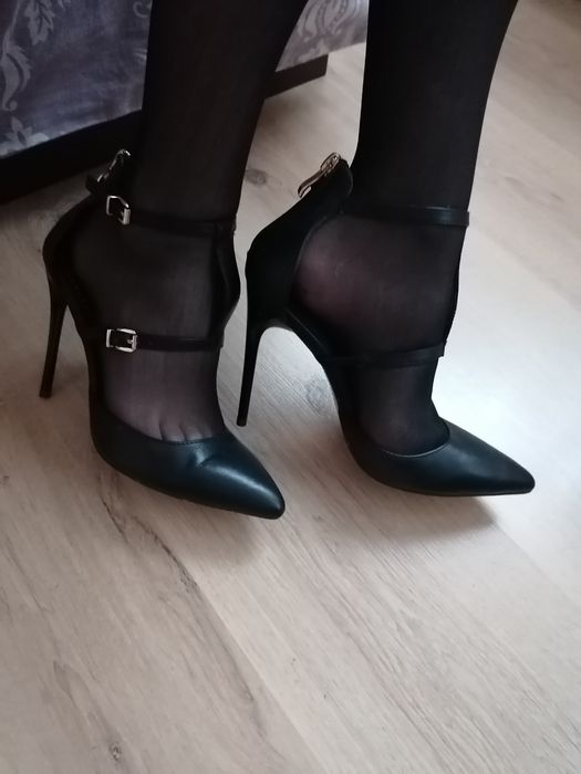 Официални обувки висок ток, естествена кожа