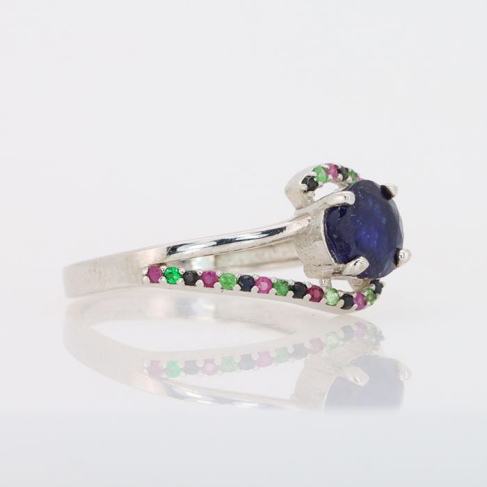 Сребърен пръстен с натурален Сапфир Royal Blue със сертификат