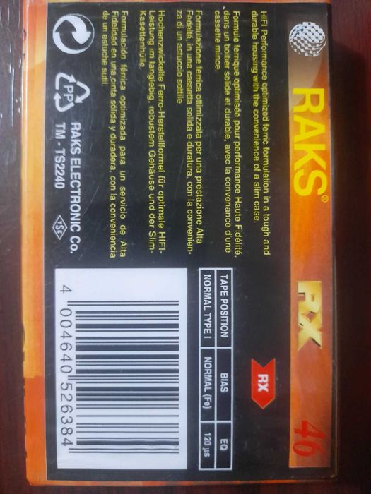 Аудиокасети RAKS RX 60 Super Slim