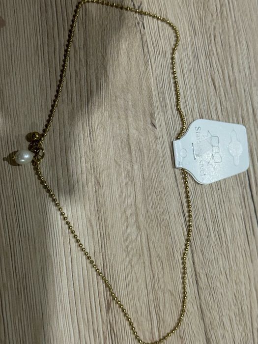 Ново колие стомана с естествена речна перла