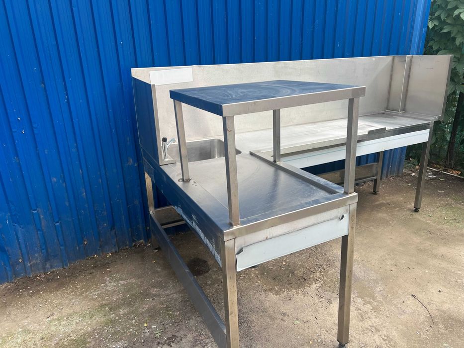 Chiuveta 1 cuva inox + picutator masina vase; Mobilier inox bucatarie