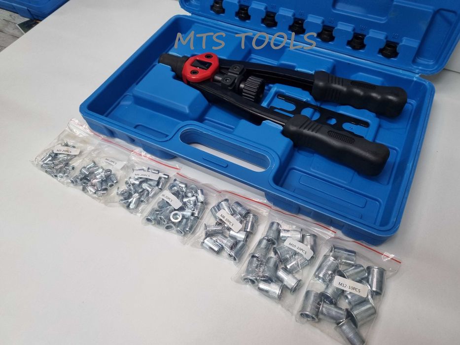 Trusa piulite nituibile si cleste pentru piulite nituibile  M3-M12