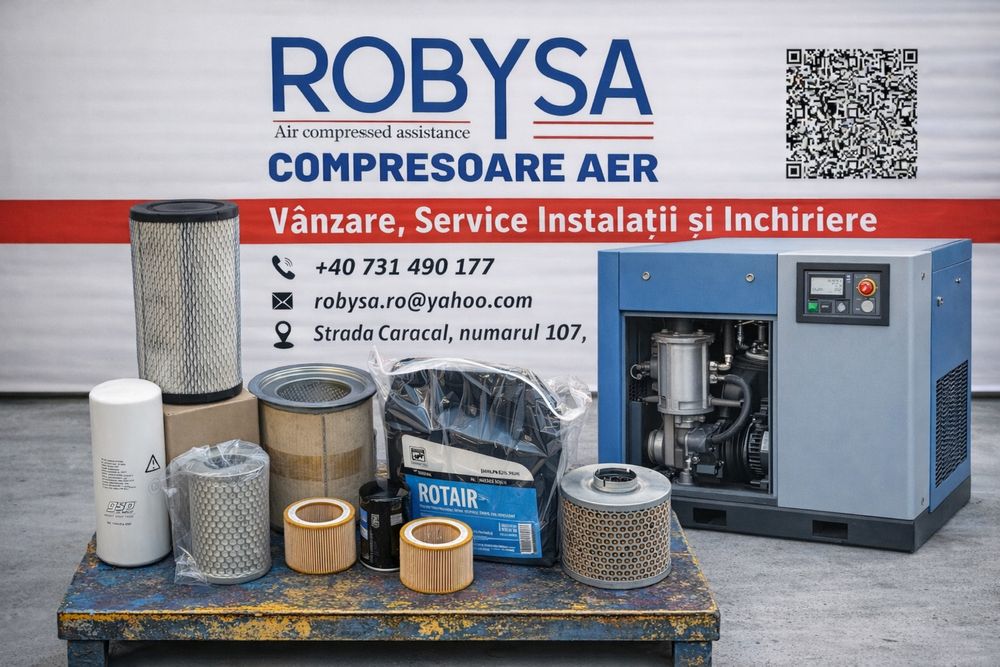 Service,inchiriere  si  reparati compresoare de aer pe surub,melc