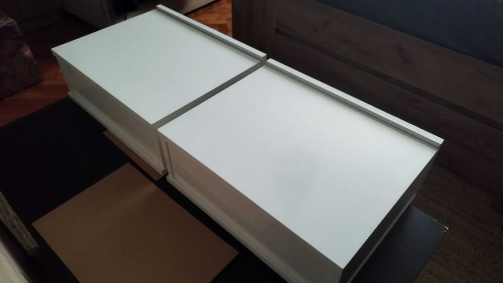 Шкафчета Нощни, vida XL, 2бр. Бял гланц. Перфектно състояние!!!