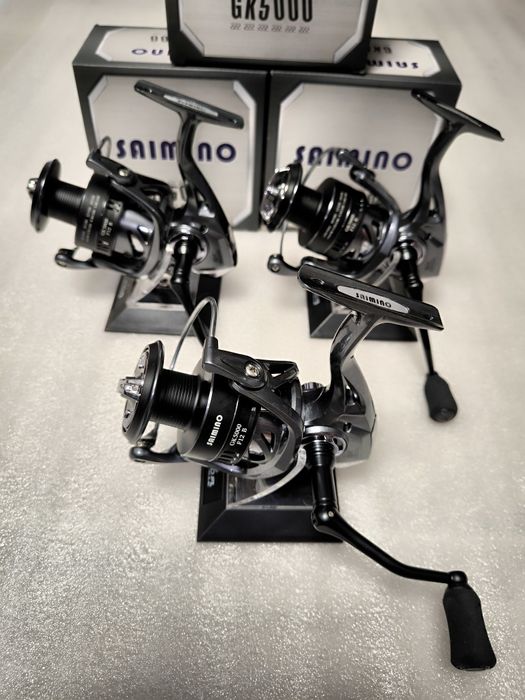 SET 3 Mulinete Crap SAIMINO GK 5000 12 Rulmenti NEW 2025
