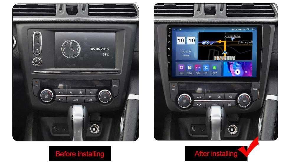 Navigatie Android 14 RENAULT KADJAR  1/8 Gb Waze CarPlay + CAMERA