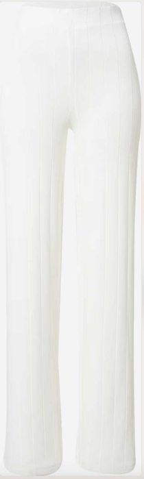 Прав дамски панталон с висока талия, цвят крем, размер 38 (нов)