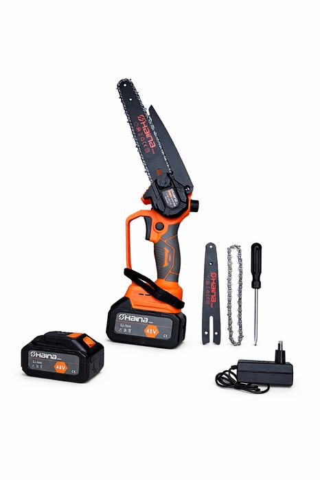 Mini ferăstrău electric Haina Max 48V, 2 acumulatori, set complet