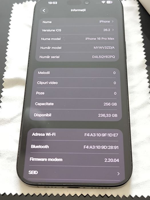 iPhone 16 pro max 97 baterie