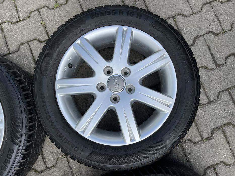 Jante aliaj 5x112mm, anvelope iarna 205/55 R16 Audi A3, A4, VW, Seat, Skoda