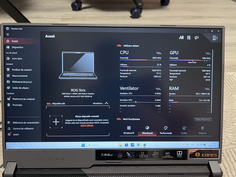 ASUS ROG Strix G15 | Ryzen 7 4800H | GTX 1650 4GB | 32GB RAM | 2TB SSD | 144Hz
