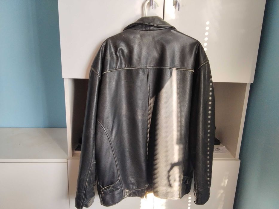 оригинално голямо XL яке шуба от естествена кожа телешки бокс