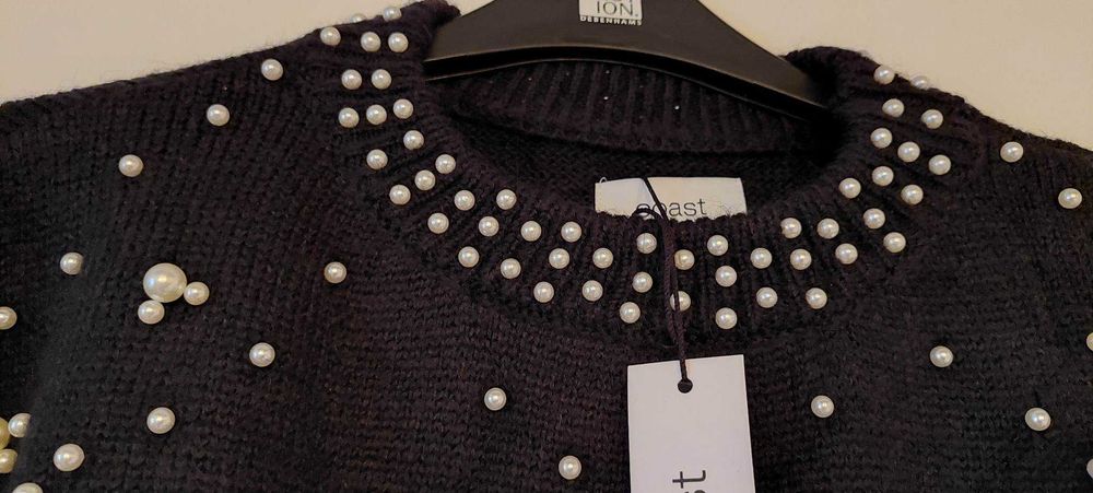 Дамски рокля р-р L-XL (UК 16), черен с бели перли