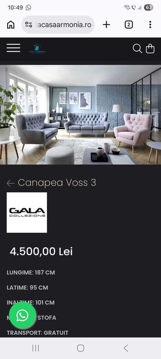 Canapea Voss 3 persoane