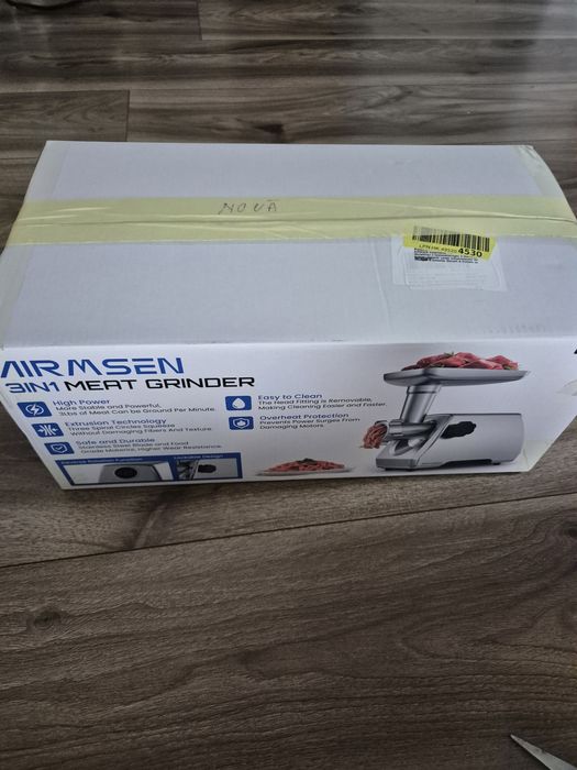 Mașină de tocat carne electrică 1000W, Inox, Accesorii cârnați - Grad