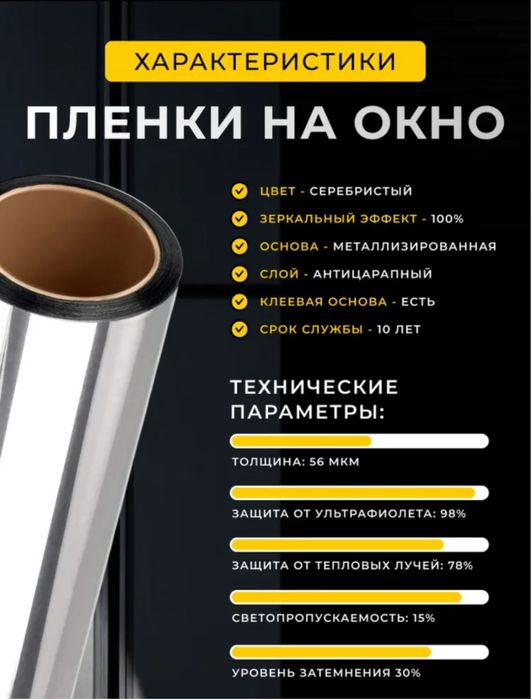 Тонировка пленка для окон домов офисов солнцезащитная Tanirofka deraza