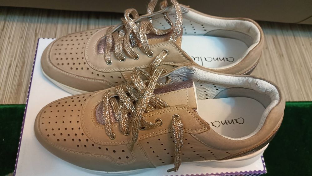 Pantofi casual dama din piele, noi, marimea 39 Annalu
