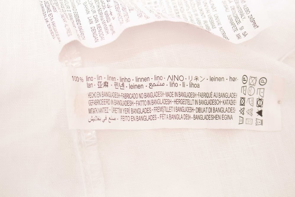 Zara дамска ленена риза бяла лека материя 100% лен XL