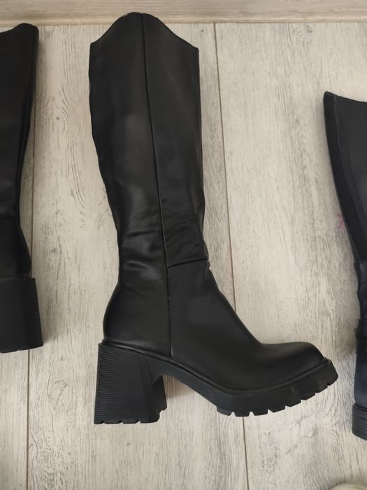 Естествена кожа дамски ботуши