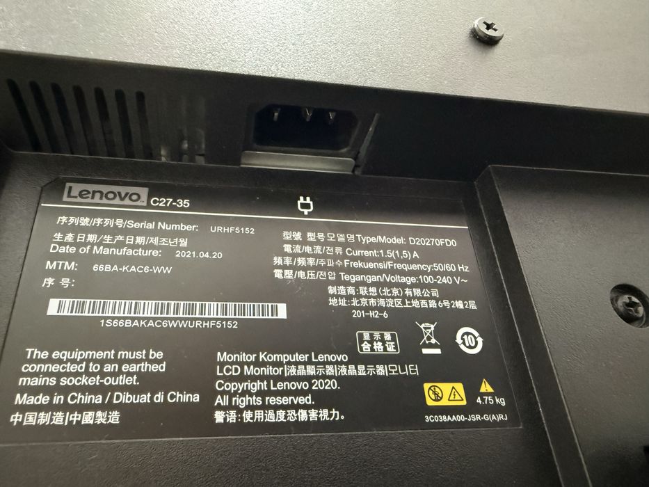 Monitor LENOVO 27 inch