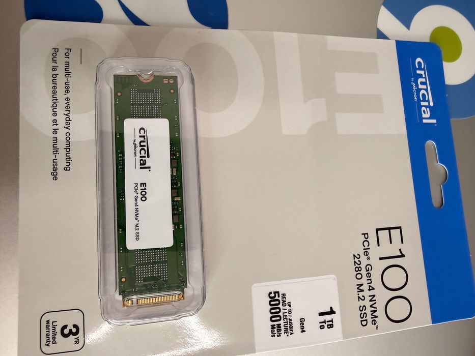 SSD Crucial e100 1 TB pcie 4.0 gen4 m.2 2280 nvme