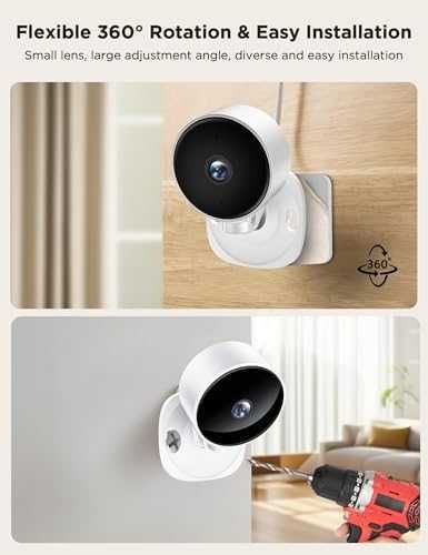 Нови 2 броя Вътрешна охранителна камера 1080P WiFi Нощно виждане AI