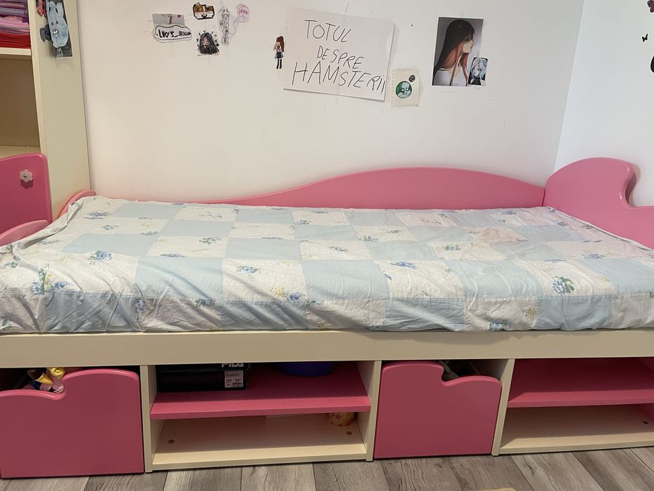 Pat roz pentru fetite