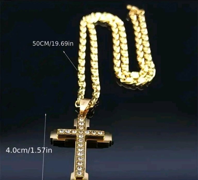 Ланец с кръст  медицинска стомана