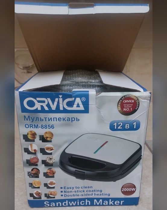 Мультипекарь вафельница 12в1 Orvica