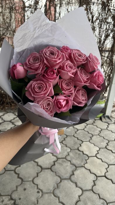 Цветы розы 15 штук