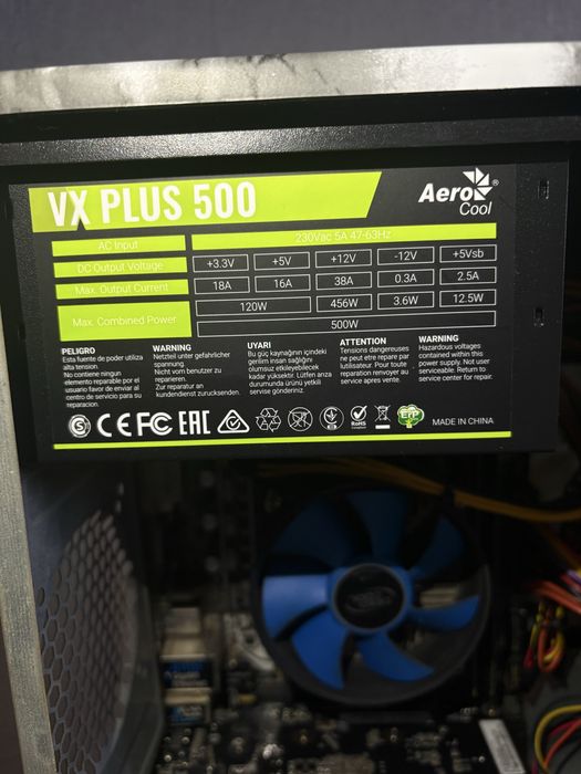 Блок питания vx plus 500w aero cool