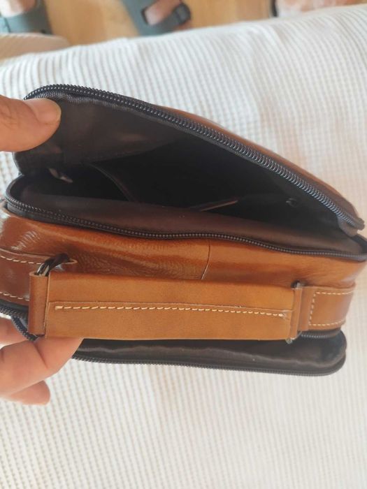 Мъжка кожена чанта 22х26 см.