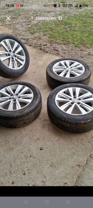Vând jenti 5x112 R16 cu cauciucuri 205 55 r16