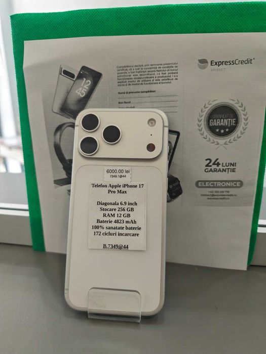 Apple Iphone 17 Pro Max 256 GB (Ag44 B7349) - Garantie 2 ani!
