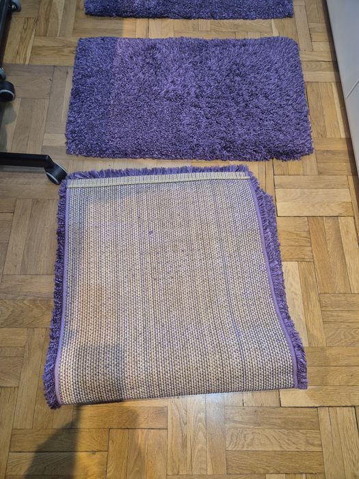 Covoare pufoase culoarea mov 3 buc