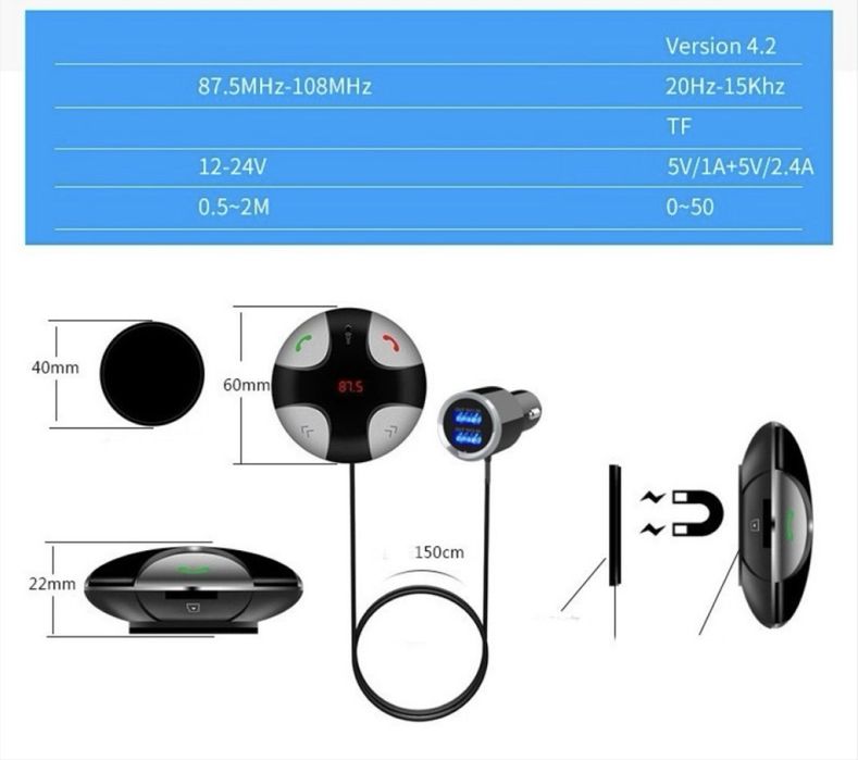 Хендсфри mp3/ bluetooth плеър