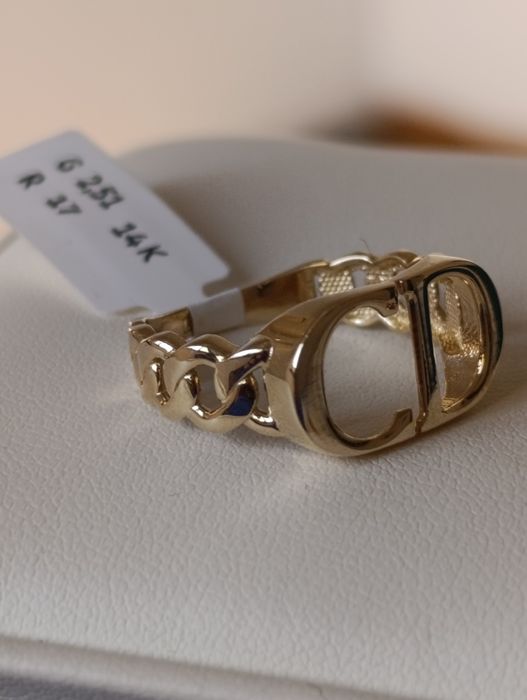 Золотая кольцо Итальянский бренд Christian Dior, производство Турция