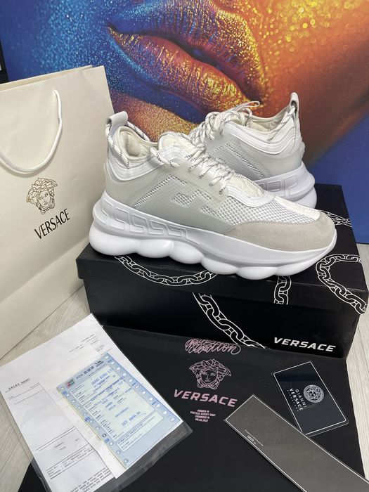 Adidasi Versace Chain Reaction piele naturala Full Box colectie noua