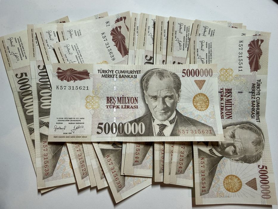 Bancnote Turcia 5.000.000 Lire 1997 – Mustafa Kemal Atatürk – Lot 16 bucăți