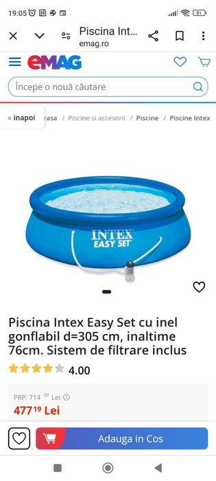 Piscina 3,05 diam/76h+pompa filtrare