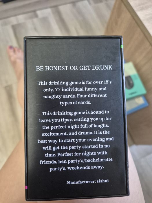 Joc adulți "Be honest or get drunk" cărți