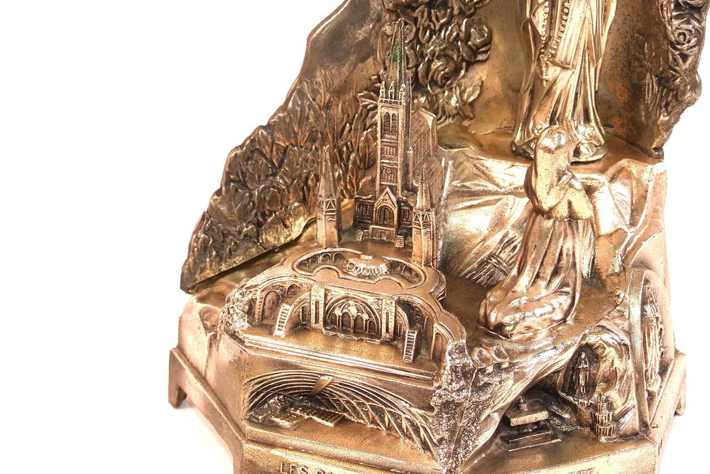 Aparitiei Fecioarei Maria în fata Sfintei Bernadette (statueta muzicala religioasa), mecanism elvetian AB Suisse, perfecta stare