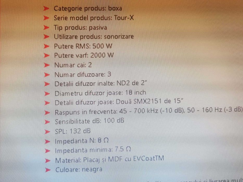 filtre boxe 3 cai TX2152 EV 2000W Schimb.