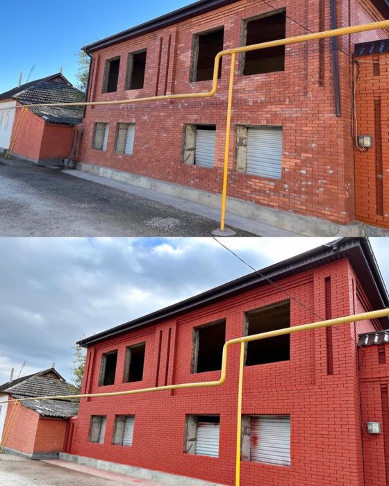 Покраска крыш ворот забора