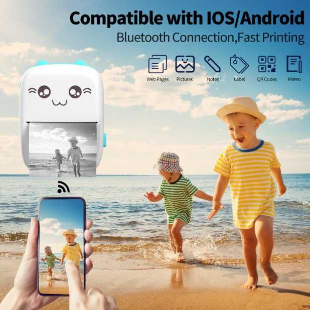 Разпродажба -60%! Преносим мини термопринтер, детски принтер