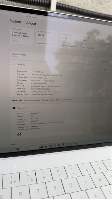Dell XPS 13” OLED  i7(Gen12)/32GB DDR5/2TB nVME Pure White