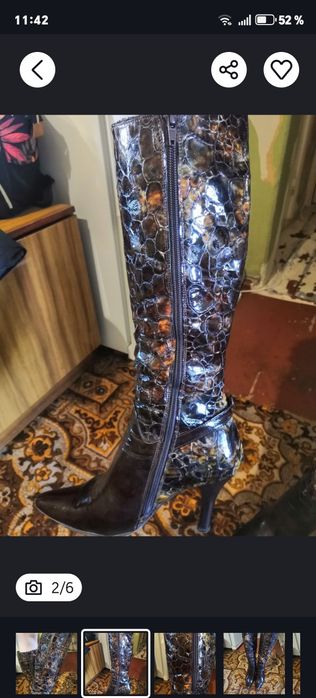 Сапоги батфорты, кожа.