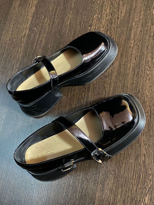 Туфли на массивной платформа, школьные